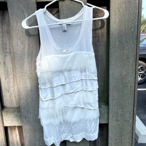 Forever 21 White/cream Tank Top with Ruffles